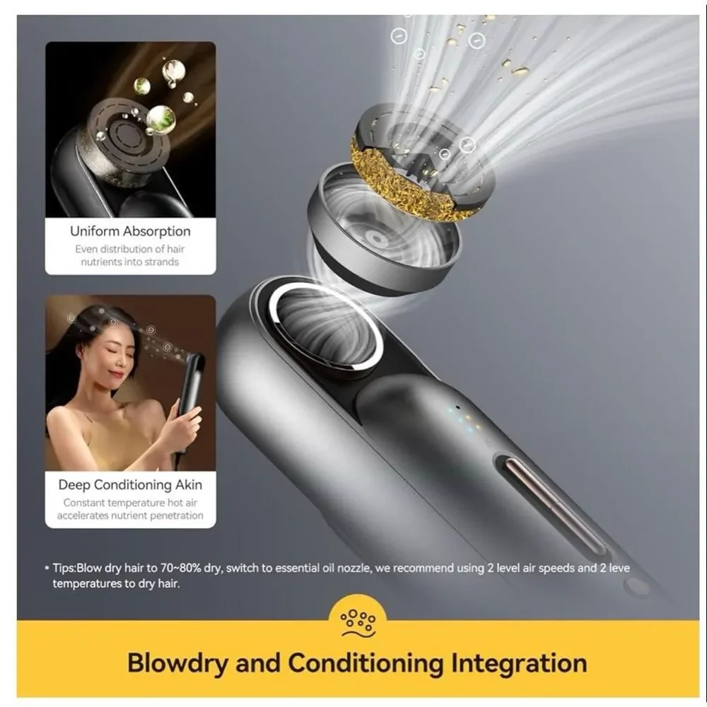 Deerma high speed wand smart tech blow hair dryer/styler w/ magnetic fragrance